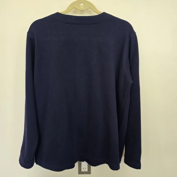 Classic Elements Navy Blue Snap Front Sweatshirt Cardigan Sweater XL - Picture 6 of 6